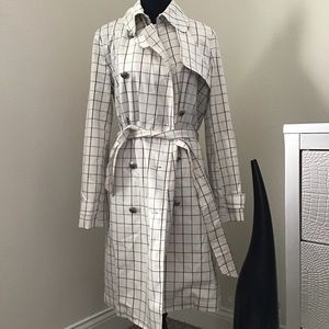 Windowpane Trench Coat